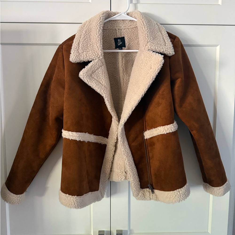 Art Class Black and Cream Sherpa Lined Jacket